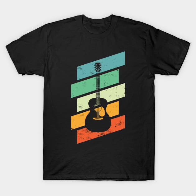 Vintage Style Concert Style Acoustic Guitar Retro Colors T-Shirt by nightsworthy